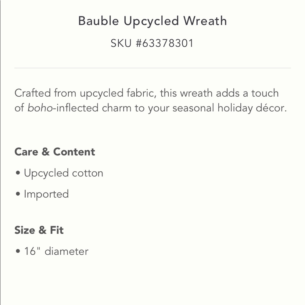 Anthropologie Baubled Upcycled Wreath - Picture 5 of 5
